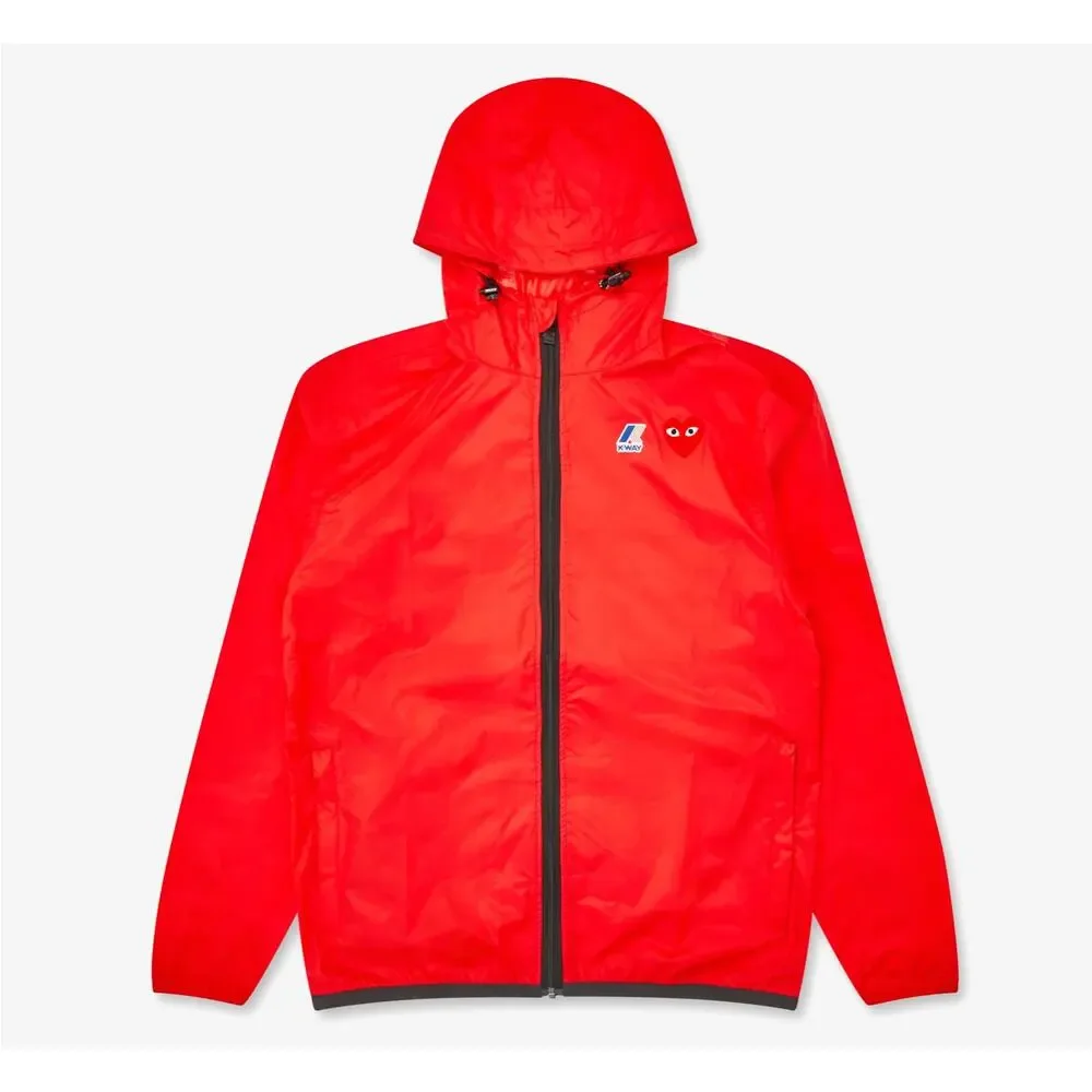 K-Way x Comme Des Garcons Red Windbreaker Jacket NWT Size S